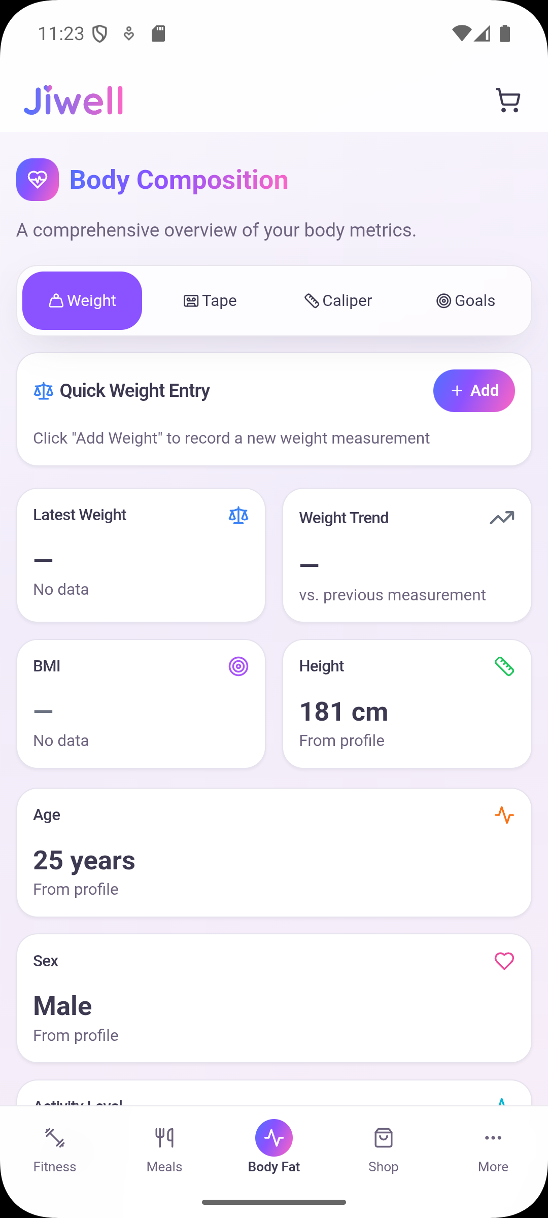 Jiwell app screenshot